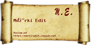 Márki Edit névjegykártya